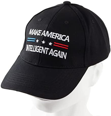 להפוך אמריקה אינטליגנטי שוב כובע מתכוונן בייסבול כובע יוניסקס גברים & מגבר; נשים שחור