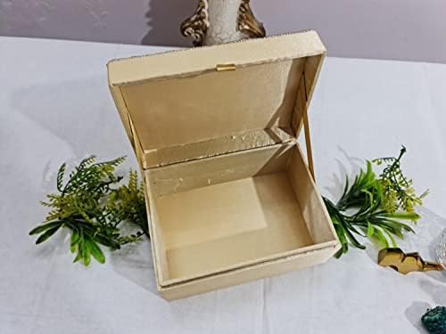 דקורטיבי בעבודת יד תכשיטי אריזת מתנה מיכל ארגונית, פלמינגו נושא, פרחוני זהב על ידי הודי אסיפה