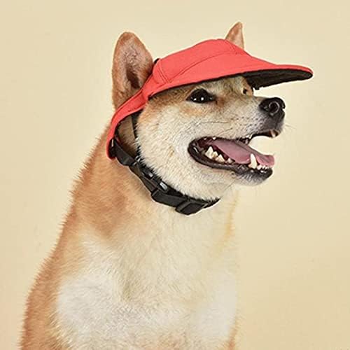 כובע חיית מחמד של GPPZM כובע בד קיץ נושם שמש עם חורי אוזניים לחתולי כלבים בינוניים גדולים בייסבול בייסבול