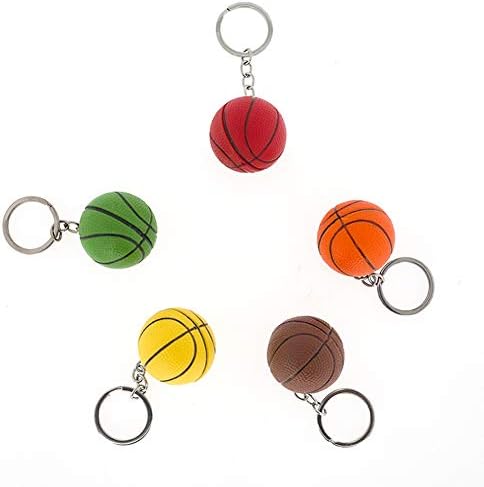 Lasenersm 5 חלקים מחזיקי מפתחות כדורסל מיני ספורט מתכת מחזיק מפתחות ספורט טבעת טבעת טבעת מכך טבעת טבעת מכון כדורסל