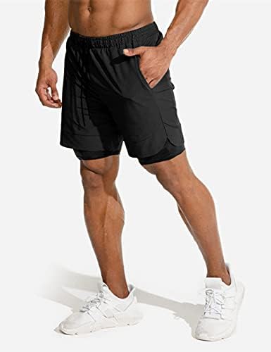 COOFANDY MEN 2 Pack Pack מכנסיים קצרים 2 ב 1 מכנסי אימון קצרים אימונים יבש מהיר אימונים אתלטי רץ