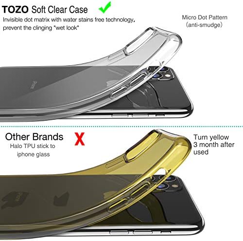 TOZO לאייפון 11 Pro Max Case 6.5 אינץ 'פרמיום ברורה ברורה ג'ל רך ג'ל שקוף כיסוי גמיש עבור iPhone