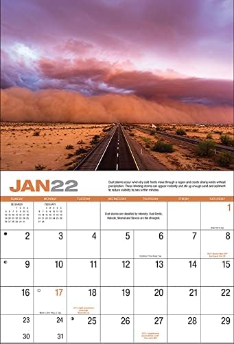 לוחות שנה מגניבים מזג אוויר אלמנאק 2022 לוח יומן קיר תלוי - 18 אינץ 'x 10.5 אינץ' 2022 מתכנן פגישות חודשי