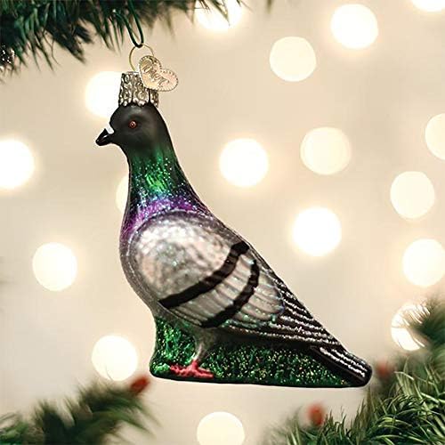 קישוטי חג המולד של העולם הישן זכוכית יונה קישוטים מפוצצים לעץ חג המולד