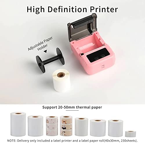 מדפסת קבלת BZLSFHZ מדפסת מדפסת תרמית מדפסת כף יד תווית מדפסת תווית 20-50 ממ רוחב נייר מרובה הדפס שפה שימוש עם