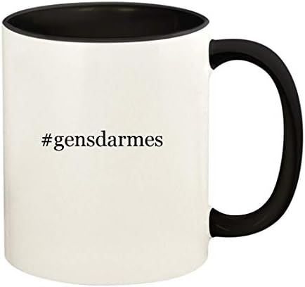 מתנות קישוטים גנסדארמים - 11 עוז האשטאג ידית צבעונית קרמית ובתוך כוס ספל קפה, שחור