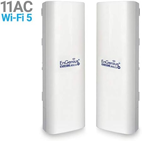 EnGenius EnJet™ חיצונית-5GHz AC גל 2 WiFi 5 Plug-n-Go CPE/לקוח גשר ארוך-טווח, PTP/PTMP, IP55, 27dBm,