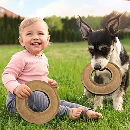 זבוב משי 2 יחידות עור ללעוס צעצועים לכלבים עגול כלב ללעוס טבעות קטן בינוני גור בקיעת שיניים אימון לועסי