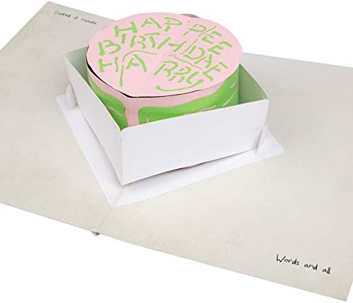 הארי פוטר האגריד עוגת יום הולדת שמח כרטיס ברכה מוקפץ-כרטיס קופץ בעבודת יד דלוקס - 5 איקס 7