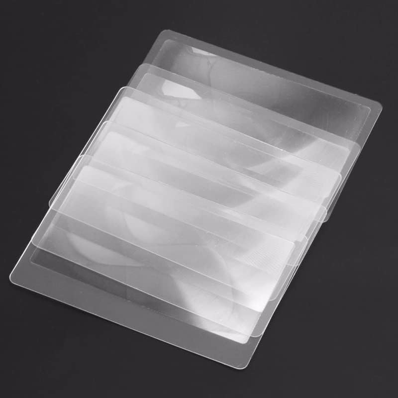 אביזרי מיקרוסקופ 10 יחידות זכוכית מגדלת עדשת זכוכית שקופה כרטיס זכוכית מגדלת פי 3 8.00 * 5.50 * 0.04 ס מ מעבדה