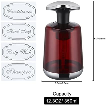 בקבוקי שמפו ומזגנים לשימוש חוזר של TSSHMHWL, תוויות קלות לקריאה של מתקן בקבוקי משאבה לשמפו, מרכך, שטיפת גוף,
