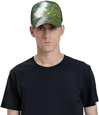 מפל יער יער מודפס בייסבול כובע, מתכוונן אבא כובע, מתאים לכל מזג האוויר ריצה ופעילויות חוצות שחור
