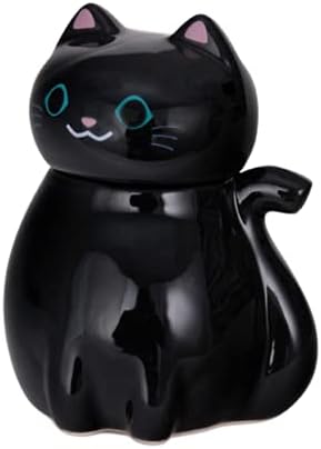 בקבוק מתקן קרמי בצורת חתול שחור לרוטב סויה, חומץ ותבלינים אחרים, מכשירי תבלין דקורטיביים למטבח,