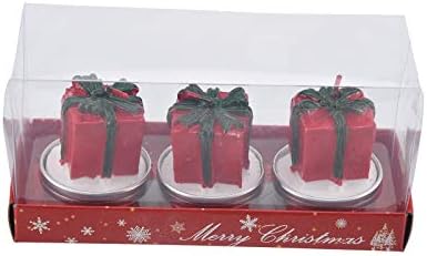 תיבת קישוט בשלושה נר חג המולד נר מתנת חג המולד צבוע בית תפאורה פתילות עבור סויה