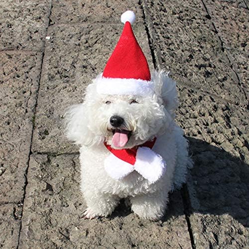 2 יחידות לחיות מחמד חג המולד סנטה כובעי כלב חתול קטיפה חג המולד אדום כובע החג שמח כובעי מתכוונן גור