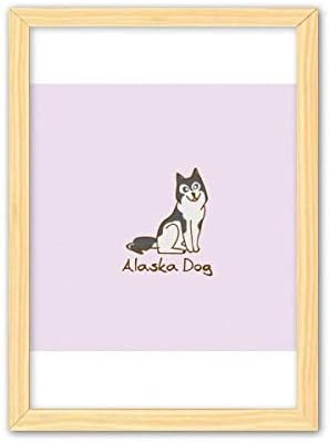 גזע כלב אלסקה ארהב ארט ארט דקו אופנה ציור עץ דקורטיבי קישוט ביתי מסגרת תמונה A4