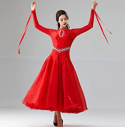 Yumeiren שרוול ארוך שמלת ריקוד ריקוד מודרני ריקוד פלמנקו וואלס שמלת סטנדרט אימון ללבוש תחפושת תחרות