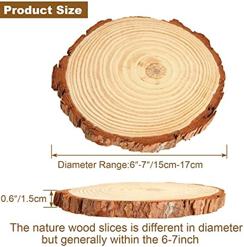 10 יחידות עץ פרוסות 6-7 אינץ עץ סידורי עבור שולחנות טבע אורן עץ לוחות עץ עיגולים עם לנבוח עבור פסטיבל