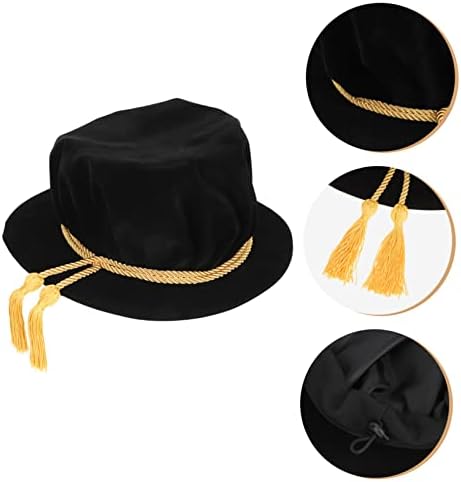 נוליטוי סיום כובע שחור פרינג ' לה שחור כובע גבירותיי כובעי סיום מזכרות סיום טקס כובע שחור