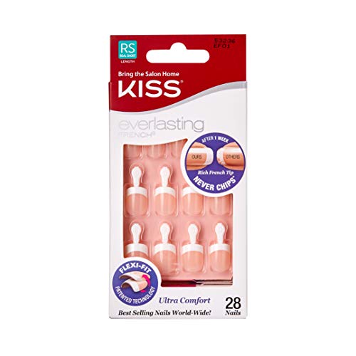 נשיקה נצחית צרפתית נייל ערכת אמיתי קצר 28 ציפורניים אפ01