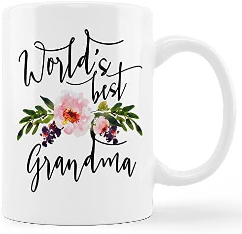 קונליסה הטוב ביותר סבתא ספל כוס, הטוב ביותר בעולם סבתא פרחוני קרמיקה ספל-11 עוז קפה חלב תה ספל כוס,