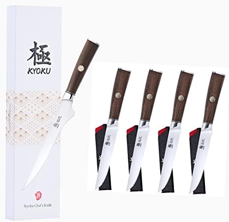 סדרת קיוקו דיימיו 6.5 סכין קצבים + 5 סט סכין סטייק של 4 - יפני 440 ג נירוסטה-ידית סיסם