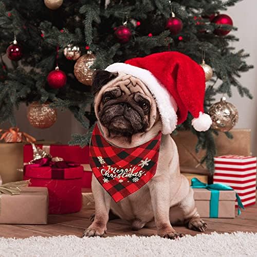 2 חבילות כלב בנדנה חג המולד קלאסי קלאסי חיות מחמד משובצות חיות מחמד לצעיף ביבס קרכיאפ סט אביזרי