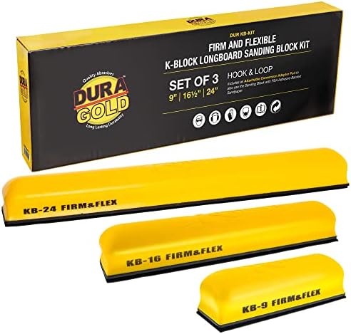 סדרת Dura-Gold Pro K-Block Sander Firm & Flex Whock Singing Kit עם גיבוי וו ולולאה ומשטח מתאם PSA &