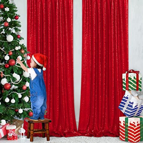 חג המולד רקע 4 פנלים 2 יחידות 8 רגל אדום רקע נצנצים רקע וילון וילונות אדום נצנצים רקע בד לחג המולד חורף המפלגה