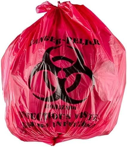 אדום בידוד זיהומיות פסולת תיק / סיכון ביולוגי תיק צפיפות גבוהה 100 לספור