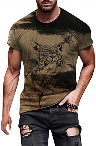 חולצות טיס חדר כושר לגברים - חולצות שרוול קצר צוואר עגול 3D צמרות שרירים גרפיות