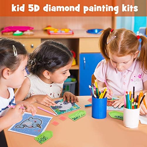 3 חבילות ערכת ציור יהלומים לילדים ציור תרגיל 5D לפי מספר קל עד DIY ציור יהלומים מלאכת מלאכה לאמנות