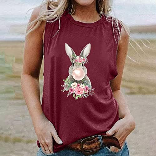 חולצות פסחא חמוד ארנב ארנב ארנב גופיות גרפיות גופיות ללא שרוולים חולצות טיר