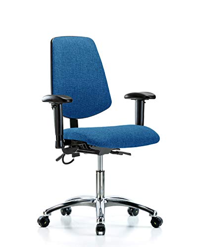 לבטק ישיבה סגן 41003 כיסא גובה בד שולחן כתיבה בסיס כרום גב בינוני, הטיה, זרועות, גלגלים אסד, שחור
