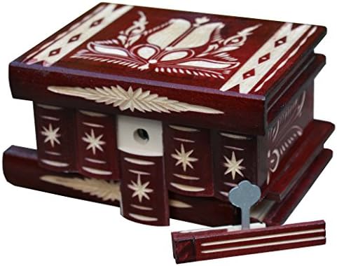 קופסת נעילה קטנה עם מפתח, מתנות לחברה של חבר, חזה אוצר הפאזל של מזכרת עם תא סודי