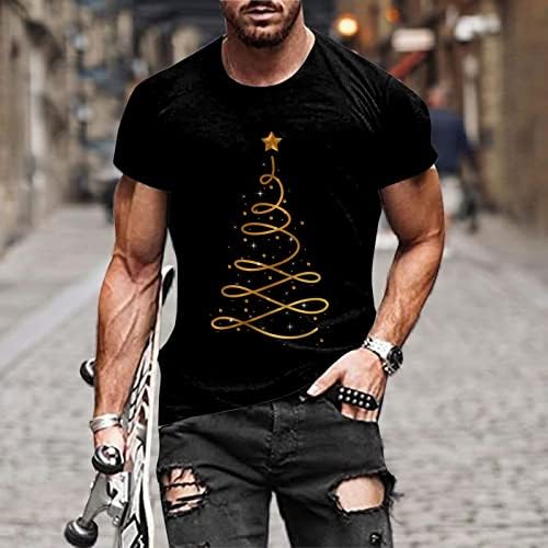 חולצות טריקו לחג המולד של ZDDO חייל צמרות שרוול קצר 3D חג המולד עץ שלג עץ שלג מסיבת הדפס גרפיקה דקה כושר