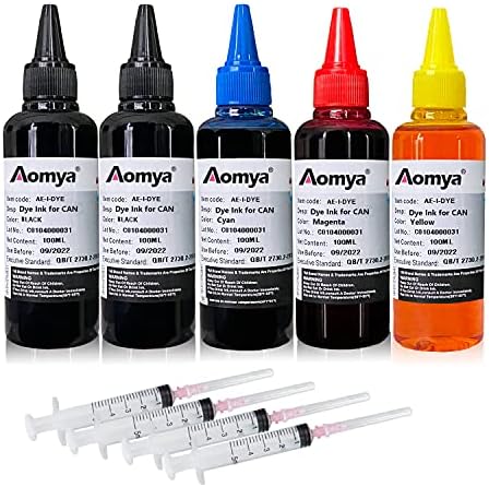 ערכת מילוי דיו של Aomya עבור CANON PG250 CL251 PG210 PG-260 CL-261 CL-244 שחור וצבע מחסנית דיו