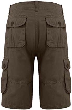 מכנסיים קצרים לגברים מקצרים אופנה רופפת מכנסיים קצרים מזדמנים חיצוניים מרובי כיס מכנסי מטען בצבע אחיד