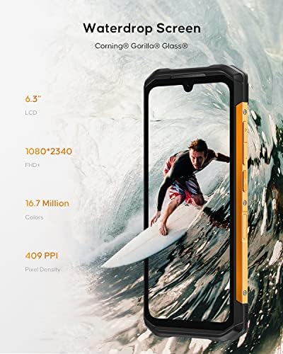 Doogee S98 סמארטפון, 6.3 '' FHD+ Waterdrop תצוגת טלפון מחוספס, 8GB+ 256GB אנדרואיד 12 טלפון