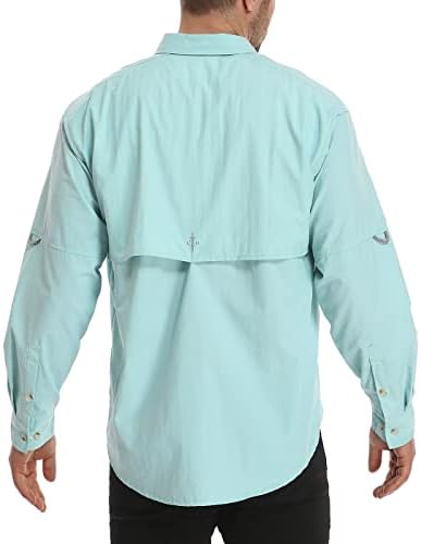 גברים LRD UPF 30 חולצות דיג שרוול ארוך כפתור למטה חולצת הגנה מפני השמש