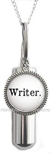 כותבים ידניים כותבים סופרים שרשרת כיבוי, תכשיטי מילים, מתנה עבורה, מתנה לציטוט כתיבת סופר, מתנה לציטוט כתיבת