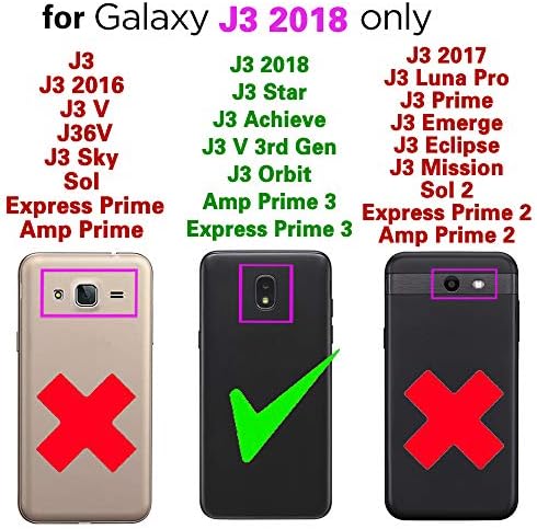 תואם לסמסונג גלקסי ג 'יי 3 אורביט ג' יי 3 כוכבים 2018 3 ג 'יי להשיג ארנק מקרה פרימיום וינטג' עור להעיף