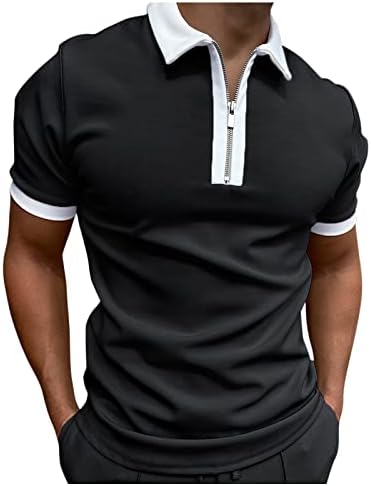 חולצות שרירי פולו לגברים היפסטר 2023 שרוולים קצרים בקיץ צמרת רוכסן מזדמן קנומי רופף כושר פולו גולף חולצות טירט