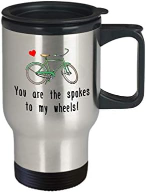 מתנת רכיבה על אופניים חמודה - רוכב אופניים ולנטיין - ספל נסיעות אופניים רומנטי - יום האהבה, יום השנה -