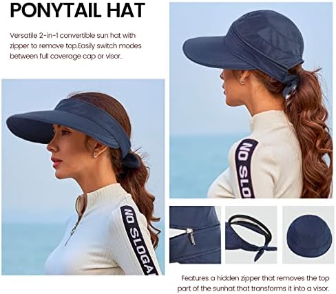 פשטות 2 חבילות כובעי שמש לנשים UPF 50+ UV SUN SUN מגן על כובע מגן חוף הניתן להמרה
