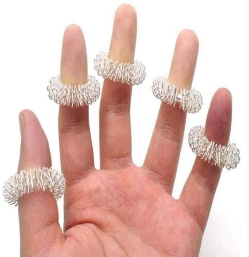 10 יחידות סוג ' וק אקופרסורה כאב טיפול אצבע לעיסוי זרימת טבעות