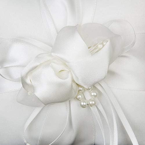 חתונה טבעת כרית פרח ילדה סל סט לבן סאטן נושא טבעת כרית פרח ילדה סל לחתונה ספקי צד-לבן
