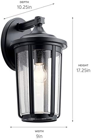 קישלר תאורה פיירפילד 17.25 אינץ 1 אור קיר אור בשחור