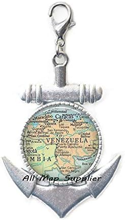 AllMapsupplier אופנה עוגן רוכסן משיכה, אבזם לובסטר מפה של ונצואלה, מפת וונצואלה מפה עוגן רוכסן