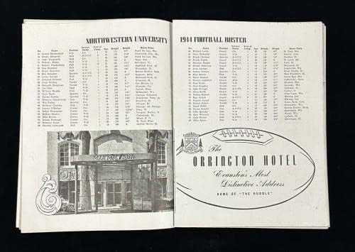21 באוקטובר 1944 תוכנית הכדורגל של NCAA Northwestern @ אינדיאנה VG - תכניות מכללות